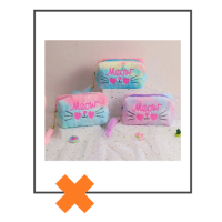 Etui / make-up tasje fluffy cat XL